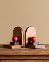 Pair of Amsterdam School Wooden Bookends, Netherlands, 1930s