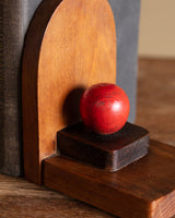 Pair of Amsterdam School Wooden Bookends, Netherlands, 1930s