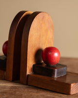 Pair of Amsterdam School Wooden Bookends, Netherlands, 1930s