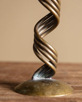 Spiral Brass Candle Holders, 1960s (Pair)