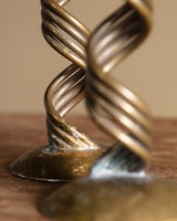 Spiral Brass Candle Holders, 1960s (Pair)