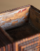 Tramp Art Diamond Pedestal Box, American, 19th Century