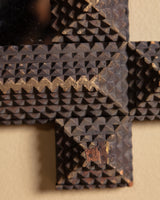 Tramp Art Cross-Corner Mirror with Gold Paint #1, Early 20th Century