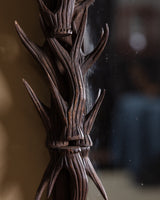 Black Forest Carved Wood Antler Mirror, Germany, 19th Century
