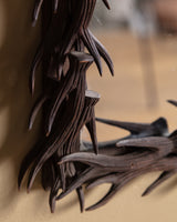 Black Forest Carved Wood Antler Mirror, Germany, 19th Century