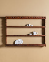 French Country Wooden Plate Rack, France, 19th Century