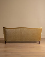 Fritz Hansen Style Ochre Mohair Sofa, Denmark, 1960's
