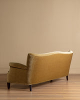 Fritz Hansen Style Ochre Mohair Sofa, Denmark, 1960's