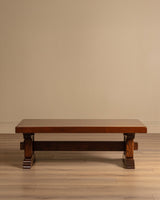 Mortis & Tenon Oak Trestle Coffee Table, Denmark, 1970's