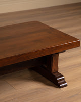 Mortis & Tenon Oak Trestle Coffee Table, Denmark, 1970's