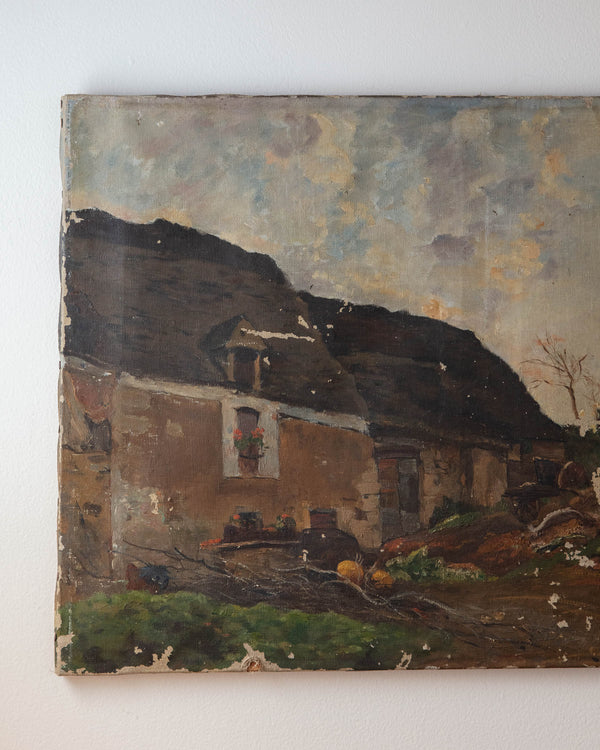 Antique French Landscape Oil Painting (1917)