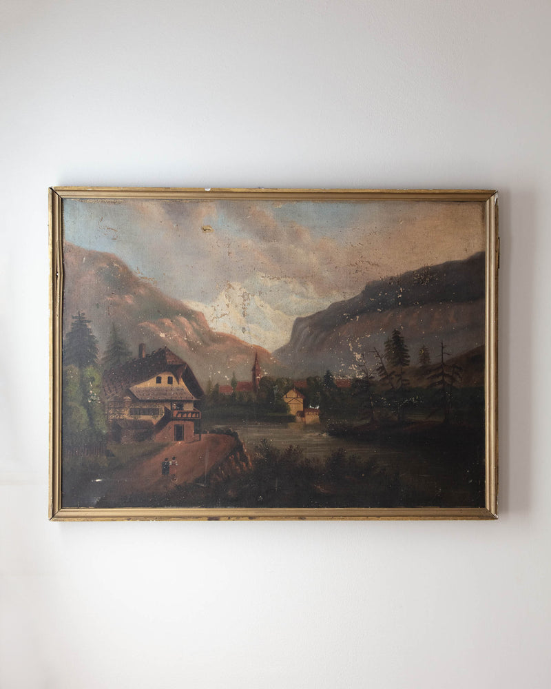 Framed Antique Swedish Landscape Painting
