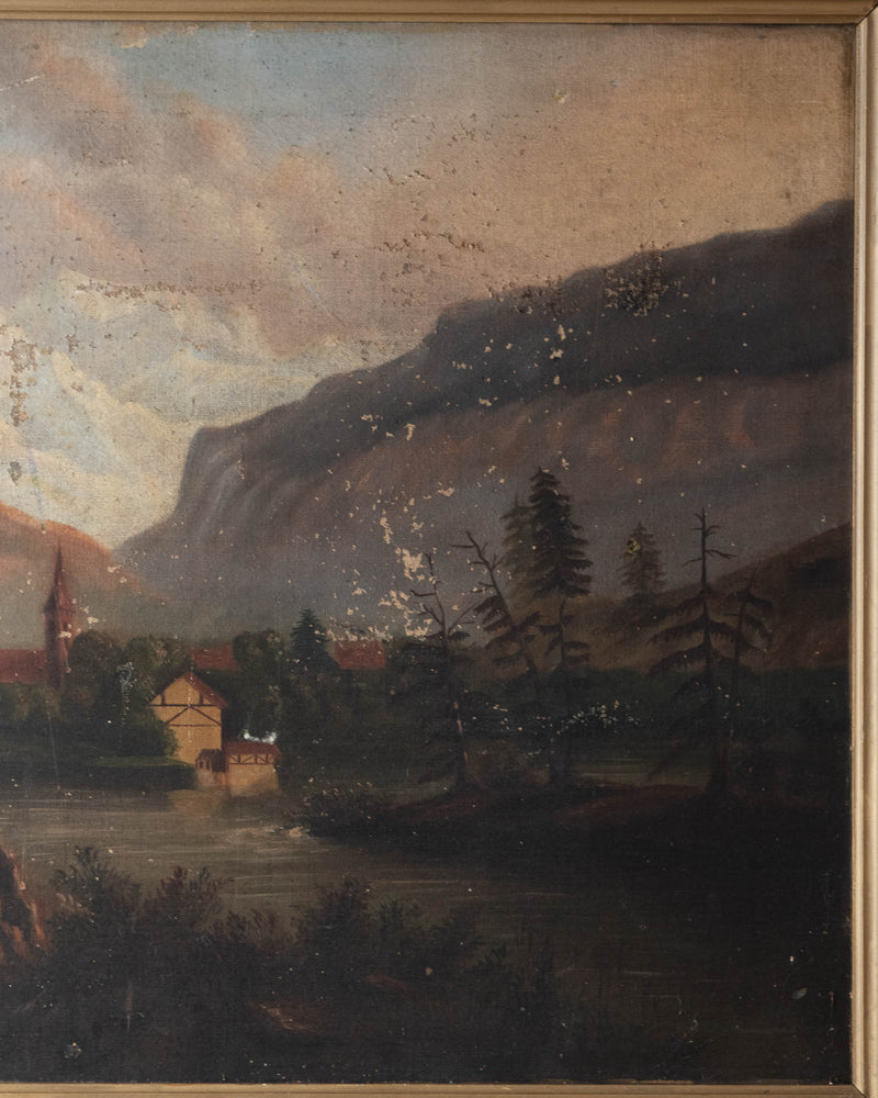 Framed Antique Swedish Landscape Painting