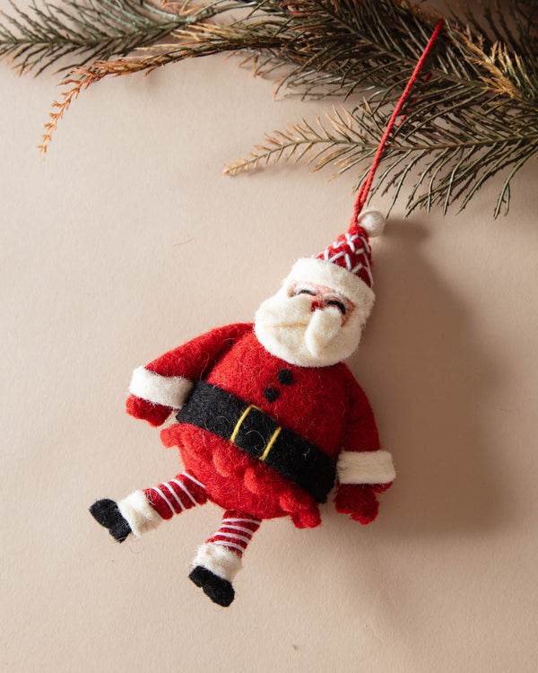 Handmade Felt Santa Ornament