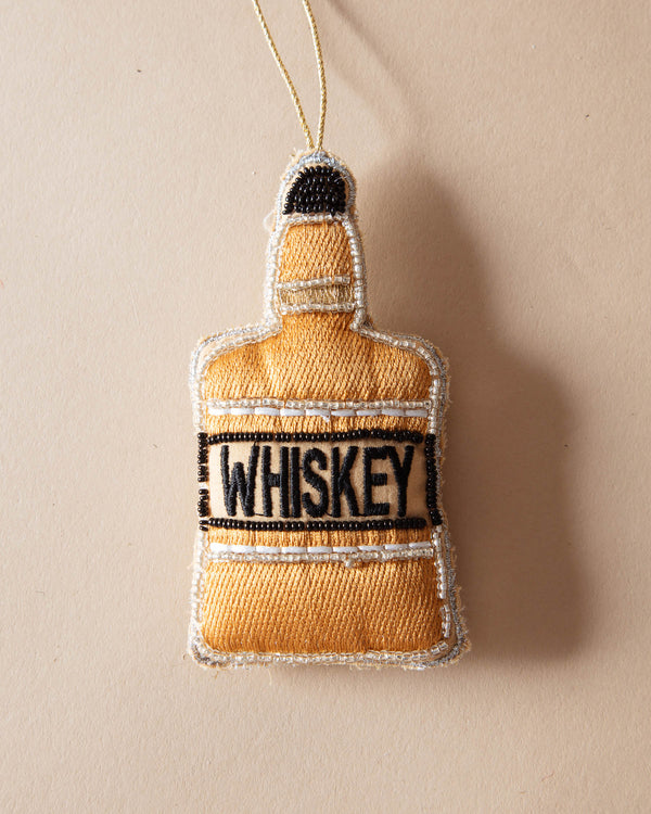 Beaded Whiskey Bottle Ornament