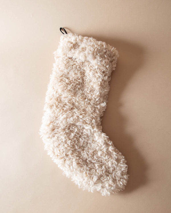 Oat Curly Sherpa Stocking