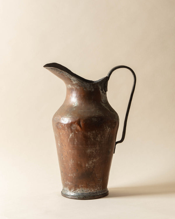 Copper Toned Large Metal Ewer Pitcher