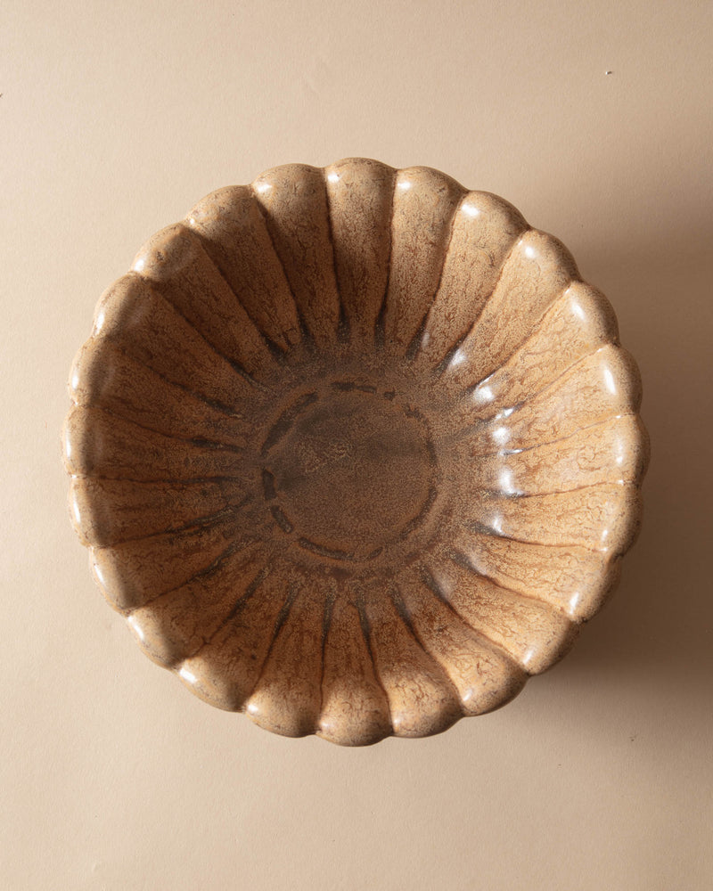 Butterscotch Flower Shaped Serving Bowl