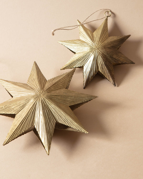 Antique Brass Embossed Star Ornament
