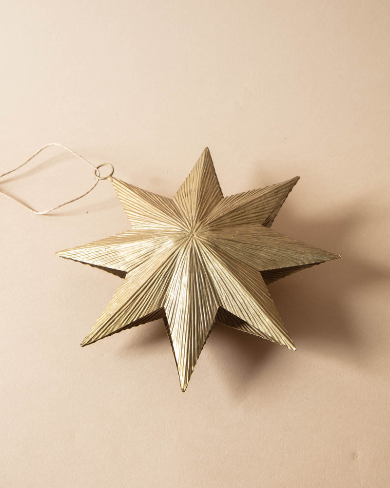 Antique Brass Embossed Star Ornament