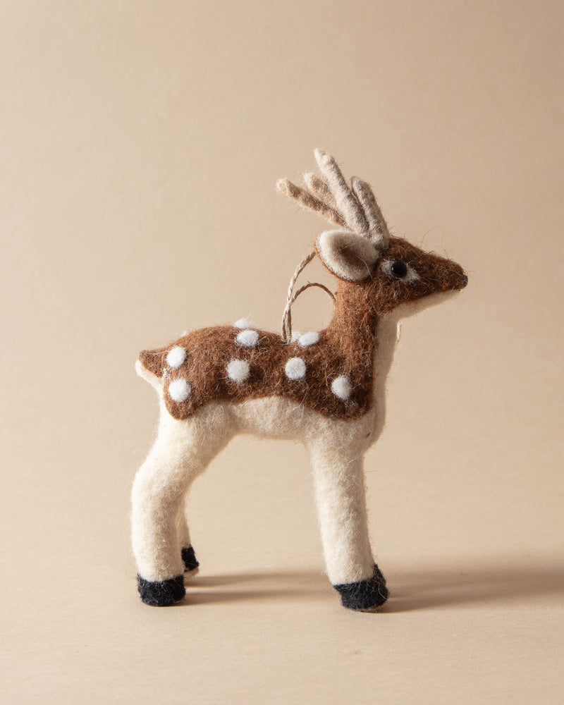 Faux Fur Deer Ornaments
