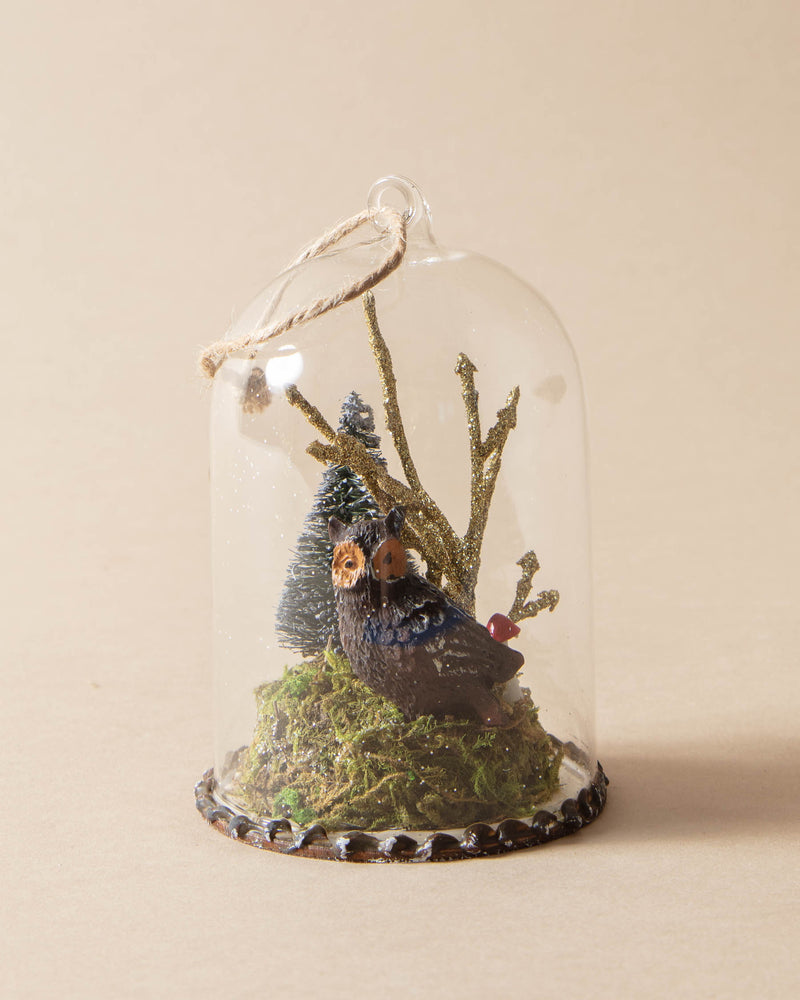 Glass Cloche Forest Animal Ornaments