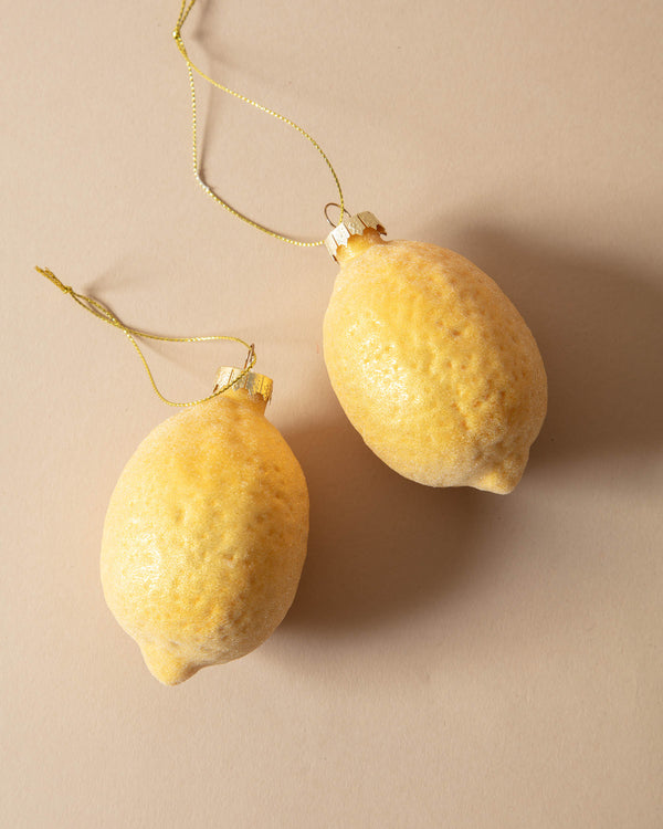 Hand-Painted Lemon Glass Ornament