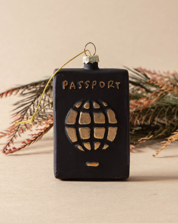 Hand-Painted Glass Passport Ornament