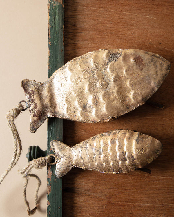 Antique Metal Fish Bell Ornament