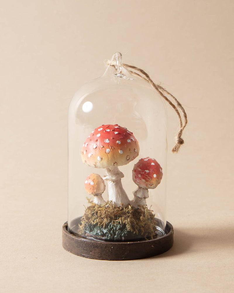 Glass Cloche Mushroom Ornaments