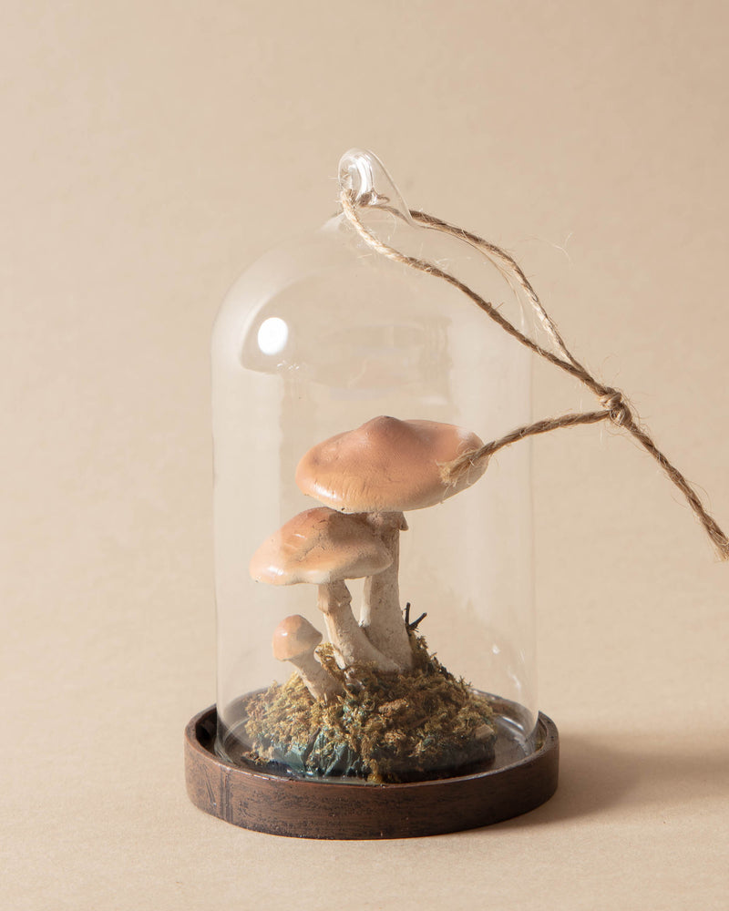Glass Cloche Mushroom Ornaments