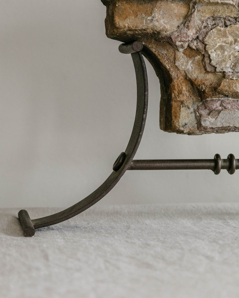 Salvaged Column Fragment on Iron Stand
