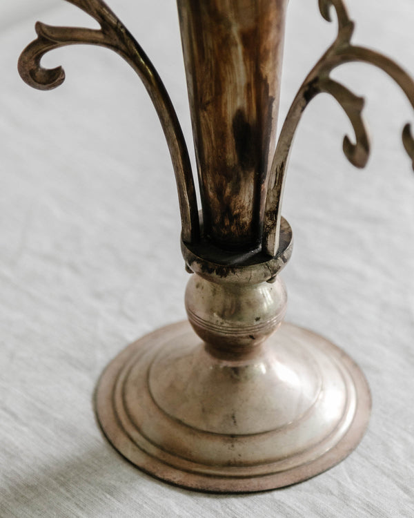 Fluted Silver Vase with Flourishes