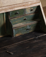 Gustavian Washed Pine Fall Front Secretary, Sweden, Dated 1842