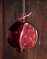 Beaded Mercury Glass Pomegranate Ornament