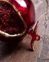 Beaded Mercury Glass Pomegranate Ornament
