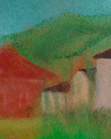 Modernist Green Hills Village Landscape by Romano Ocri da Feltre, Italy, 1920s