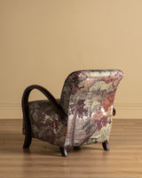 Sculptural Wood Arm Lounge Chair in Plantasia Cotton Linen, France, 1940s (2 available)
