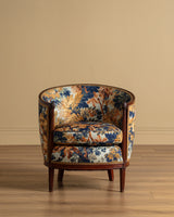 Art Deco Tub Chairs in Pierre Frey Fontainebleau Linen, France, 1940's (2 available)