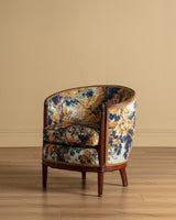 Art Deco Tub Chairs in Pierre Frey Fontainebleau Linen, France, 1940's (2 available)