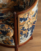 Art Deco Tub Chairs in Pierre Frey Fontainebleau Linen, France, 1940's (2 available)