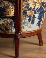 Art Deco Tub Chairs in Pierre Frey Fontainebleau Linen, France, 1940's (2 available)