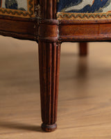 Art Deco Tub Chairs in Pierre Frey Fontainebleau Linen, France, 1940's (2 available)