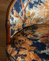Art Deco Tub Chairs in Pierre Frey Fontainebleau Linen, France, 1940's (2 available)