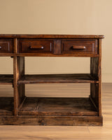 Monumental Italian Six-Drawer Rustic Sideboard, 1850's