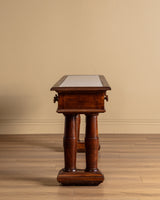 Marble-Top Wood Column Console, Italy, 1910's
