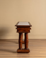 Marble-Top Wood Column Console, Italy, 1910's