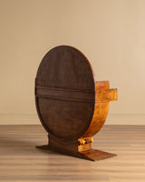 Italian Art Deco Circular Vanity with Mirror, 1930s