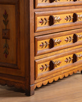 Folk Art Carved Floral Petite Chest, Italy, Late 19th Century