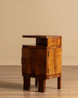 Pair of Art Deco Geometric Wood Nightstands, Italy, 1920's